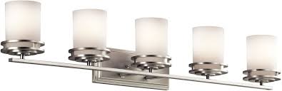 Kichler 5085ni Hendrik Glass Wall Vanity Lighting 5 Light Brushed Nickel Amazon Com