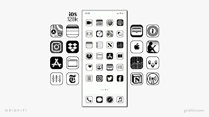 black white app icons for ios 17