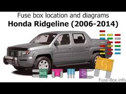 Download free the 2003 to 2006 honda pilot service and repair manual in english and pdf document. Fuse Box Location And Diagrams Honda Ridgeline 2006 2014 Youtube