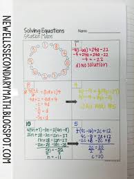 mrs newell s math solving equations maze