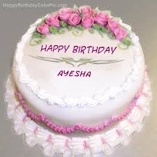 pink rose birthday cake for ayesha