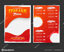 Menu Card Sample Design Italian Menu Card Design