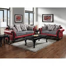 myron red light gray sofa set