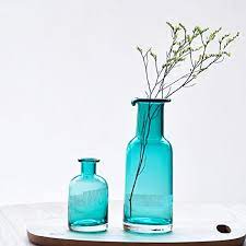 Turquoise Glass Vase Tall Beach