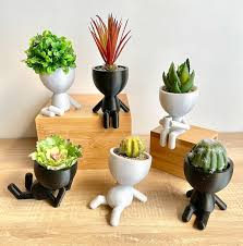 Little People Plant Pots Set Of 6 Cute