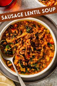 sausage and lentil soup with kale