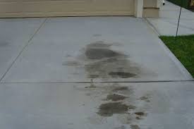 Our driveway like most driveways has a slight slant to allow. How To Remove Oil Stains From Concrete The Driveway Doctor