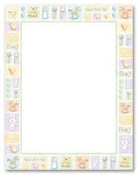Stationery letterhead paper by great papers baby time features a grey border with four balloons on top spelling baby. Baby Shower Border Paper Ideas On Foter