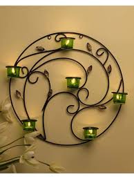 Green Metal Wall Candle Holder