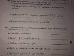 Solved Q3 Write A Balanced Equation For