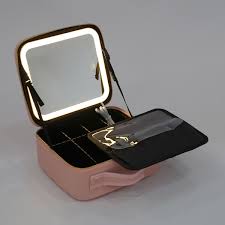 smart led cosmetic case with mirror