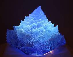 Cobalt Blue Glass Fractal Sculpture