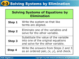 6 3 Solving Systems By Elimination