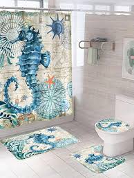 1pc seahorse print bath rug or 1pc