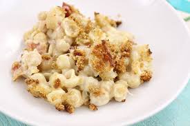 comfort food baked bacon mac cheese