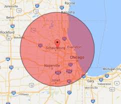 40 mile radius around schaumburg il