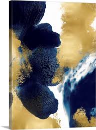 Blue Gold Abstracts Iv Wall Art Canvas