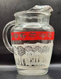 Vintage Glass Water Tea Pitcher With