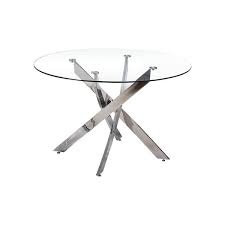 Silver Modern Round Dining Table