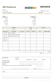 Medical Invoice Template 1
