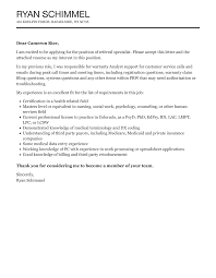 referral specialist cover letter