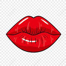 red lips pouting mouth line clipart