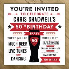 Personalised Mens Birthday Party Invites