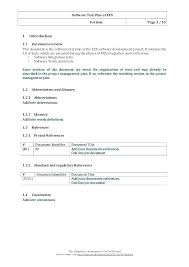 Simple Software Test Plan Template Doc Development Example