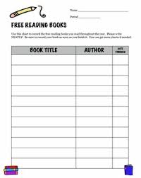 Free Reading Book Chart
