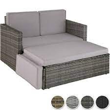 Beacon park brown wicker outdoor patio swivel lounge chair with toffee trellis tan cushions. Rattan Couch Gunstig Kaufen Ebay