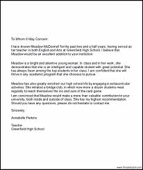 Recommendation Letter For Student Going To College Template