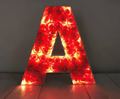 light up letter led initial letter with