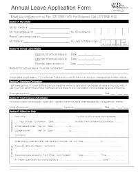 Leave Application Form Annual Leave Request Template Format Of