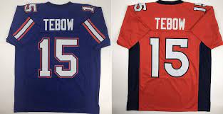 Football, nfl, dolphins, bills, browns, bengals, colts, nick saban, jacksonville, patriots, jets, giants, tom brady, saquon barkley, baker mayfield, odell beckham, 49ers, seahawks, saints, packers, barry sanders, vikings. Tim Tebow Jerseys Own Them All From Nfl To Major League Baseball Fanbuzz