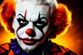 halloween closeup of an evil clown