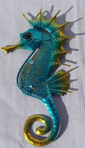 Glass Seahorse Wall Art Plaque
