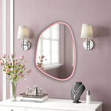 Pink Asymmetrical Mirror Irregular