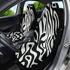 White Zebra Stripes Car Seat Covers