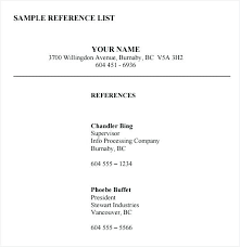 Resume References Example Resume Reference Page Template Job Search
