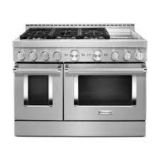 double oven commercial style gas range