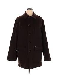 Details About F By Faconnable Women Brown Wool Coat Lg