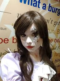 cursed doll cosplay with makeup tips