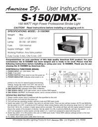 american dj s 150 dmx user s manual