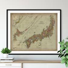 Below is a list of the names of the names of the provinces. 1897 Japan Map Print Vintage Map Art Antique Map Office Wall Art Map Of Japan Old Map Map Poster Japan Print Japan Art Japanese Art