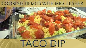 cooking demos layered taco dip