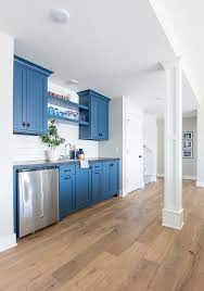 Basement Wet Bar Navy Cabinets The