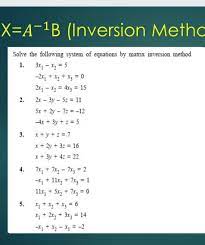 Solved X A 1b Inversion Metho Solve