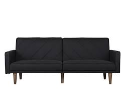 minimalist linen futon couch with retro