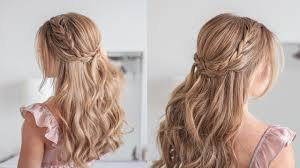 braided half updo cute hairstyle for