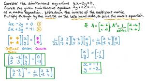 Simultaneous Equations Using Matrices